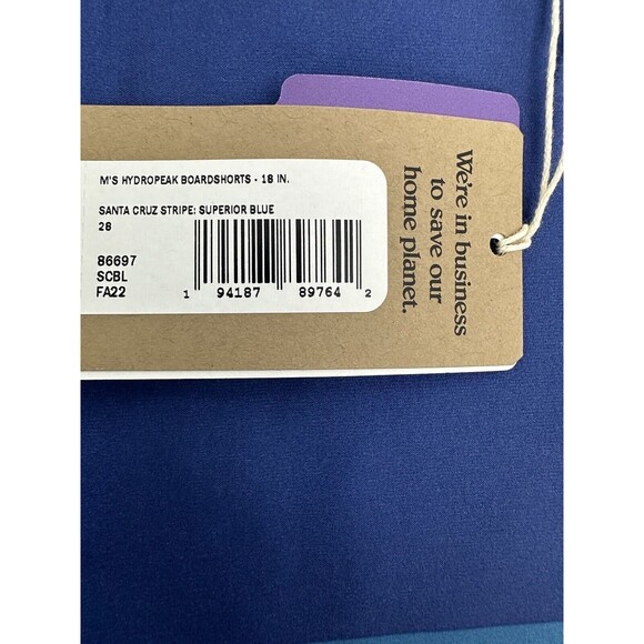 Patagonia Men's Hydropeak Boardshorts 18" swim trunk Santa Cruz Stripe: Blue 28 - Picture 14 of 14